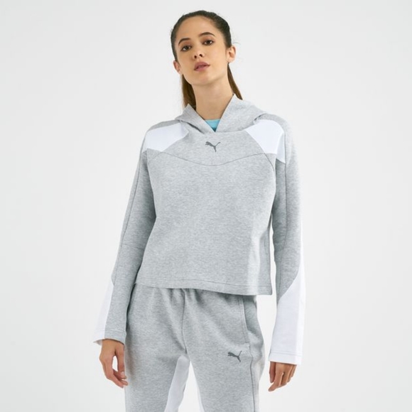 Puma Tops - Puma Cropped Training hoodie grey size XS